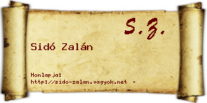 Sidó Zalán névjegykártya